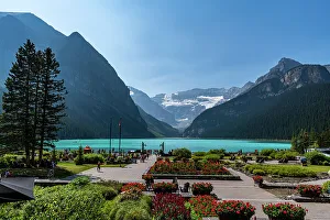 Beautiful garden by Lake Louise, Banff National Park, UNESCO World Heritage Site, Alberta, Rocky Mountains, Canada, North America