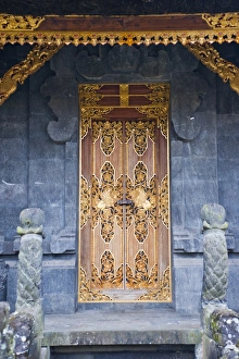 Beautiful gold door at Besakih Temple (Pura Besakih), Bali, Indonesia, Southeast Asia, Asia