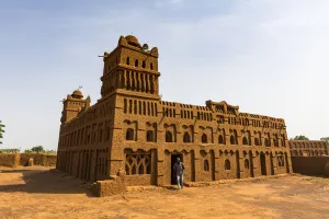 Niger Prints: Beautiful Hausa style architecture Mosque in Yaama, Niger, West Africa, Africa