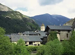 Andorra Prints: The beautiful old part of the village is made up of ancient stone houses with slate roofs