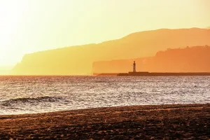 Haze Prints: Beautiful orange hazy sunset in Almeria