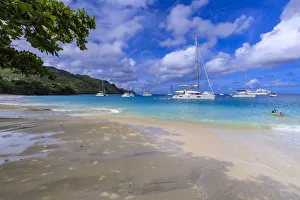 Nautical Vessel Prints: Beautiful Princess Margaret Beach, Port Elizabeth, Admiralty Bay, Bequia, The Grenadines