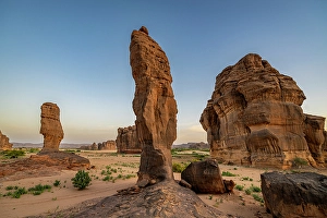 Spires Prints: Beautiful rock formations around Zouar, Tibesti Mountains, Chad