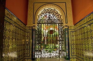 Gate Collection: Beautiful Sevillan patio, Triana district, Sevilla, Andalusia, Spain, Europe