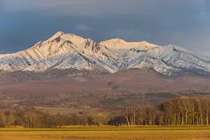 Hokkaido Prints: Beautiful snowcapped mountain near the Shiretoko National Park, Hokkaido, Japan, Asia