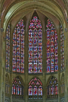 Nave Prints: The beautiful stained glass windows at the end of the nave in St