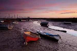 Day Break Prints: A beautiful sunrise at Morston Quay, North Norfolk, England, United Kingdom, Europe