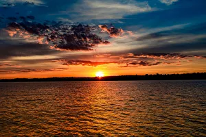 North Dakota Prints: Beautiful sunset on the Yellowstone River, North Dakota, United States of America