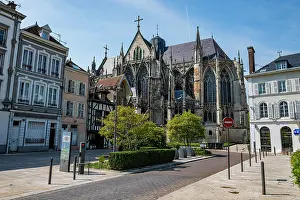 Small Prints: Beautiful view of historic architecture in Troyes