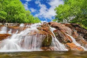 Cascading Prints: A beautiful waterfall just outside the small Norwegian summer area in Sandvika Bay on the south side of Svesfjord