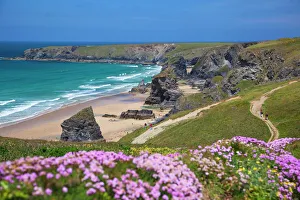 Coastal Path Prints: Bedruthan Steps, Newquay, Cornwall, England, United Kingdom, Europe
