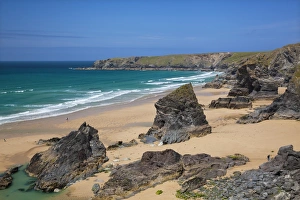 Bedruthan Steps, Newquay, Cornwall, England, United Kingdom, Europe