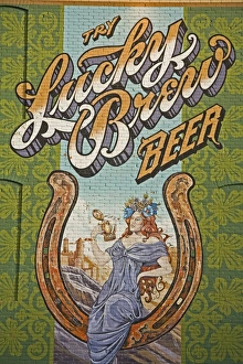 Beer Prints: Beer mural on casino wall