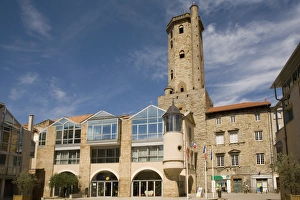 Aveyron Prints: Beffroi and main square, Millau, Aveyron, France, Europe