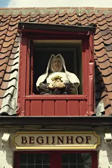Windows Prints: Detail of Begijnhof (Beguine House), Bruges, Belgium, Europe
