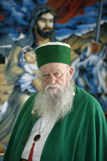 Albania Prints: Bektachi leader Haxhi Dede Reshat Bardhi, Tirana, Albania, Europe