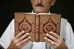 Images Dated 18th June 2007: Bektachi reading Koran, Kruja, Albania, Europe