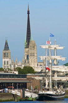 Rouen Prints: The Belem 3 masts sail boat, at Rouen