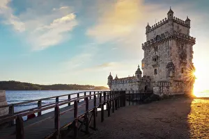Glow Prints: Belem Tower during sunset, Restelo