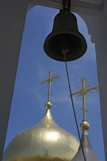 Images Dated 13th November 2009: Belfry and domes of the newly-built Russian Orthodox Cathedral in historic centre