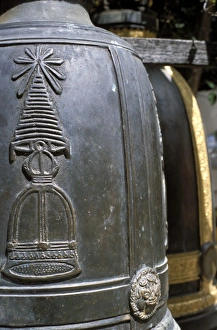 Thai Prints: Detail of bell at Buddhist temple