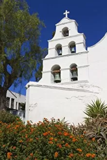 Bell tower at Mission Basilica San Diego de Alcala, San Diego, California