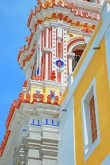 Symbols Prints: Bell tower, Panormitis monastery, Panormitis, Symi Island, Dodecanese Islands, Greece