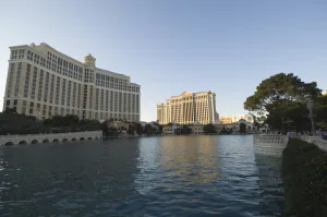 Caesars Palace Prints: Bellagio Hotel with Caesars Palace in the background