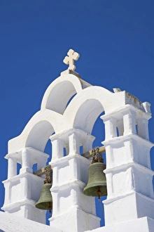 Cylades Prints: Bells on church, Chora, Amorgos, Cyclades, Aegean, Greek Islands, Greece, Europe
