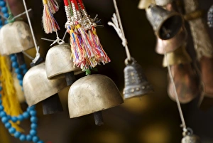 Zhongdian Prints: Bells for sale at market, Zhongdian, Shangri-La County, Yunnan Province, China, Asia