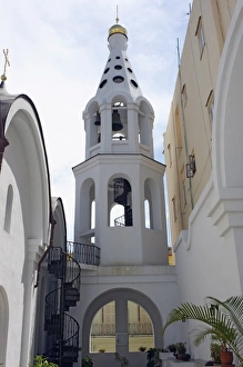 Images Dated 13th November 2009: Belltower of the newly-built Russian Orthodox Cathedral in historic centre