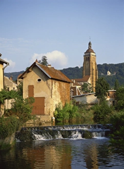 Franche Comte Prints: Belltower of St. Just dating from the 16th century, Arbois, Franche-Comte, France, Europe