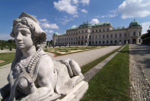 Sphinxes Prints: Belvedere Palace, UNESCO World Heritage Site, Vienna, Austria, Europe