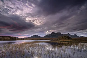 Ben Loyal at dawn over Lochan Hakel, near Tongue, Sutherland, Scottish Highlands