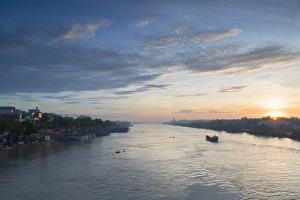 Delta Prints: Ben Tre River at dawn, Ben Tre, Mekong Delta, Vietnam, Indochina, Southeast Asia, Asia
