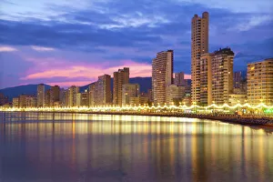 Pink Prints: Benidorm, Alicante Province, Spain, Mediterranean, Europe