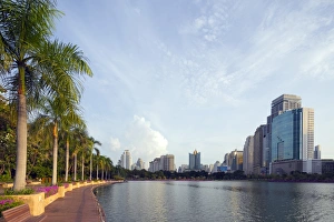 Thai Culture Prints: Benjakiti Park lake, Bangkok, Thailand, Southeast Asia, Asia
