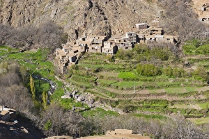 Farm Land Prints: Berber village at the foot of Tizi n Tamatert