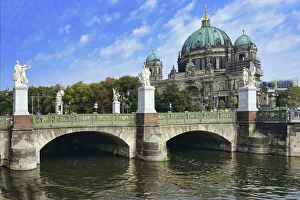 River Spree Prints: Berlin Cathedral and Schloss bridge, UNESCO World Heritage Site, Museum Island