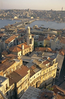 The Beyoglu area of the city and a road bridge over the Bosphorus