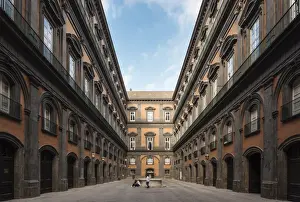 Colonnade Prints: Biblioteca Nazionale di Napoli Vittorio Emanuele III, Naples, Campania, Italy, Europe