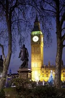 Images Dated 31st December 2011: Big Ben at dusk, Westminster, London, England, United Kingdom, Europe