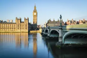 Big Ben, the Palace of Westminster, UNESCO World Heritage Site, and Westminster Bridge