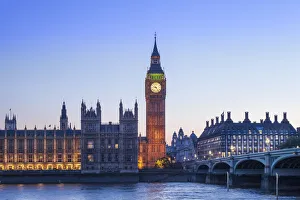 Light Beam Prints: Big Ben (Queen Elizabeth Tower), the Houses of Parliament), UNESCO World Heritage Site