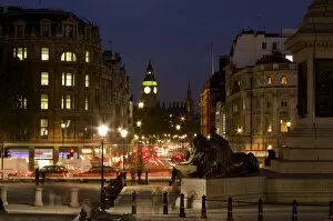 Big Ben and Whitehall from Trafalgar Square, London, England, United Kingdom, Europe