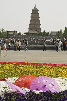 Big Goose Pagoda Park, Tang Dynasty built in 652 by Emperor Gaozong, Xian City