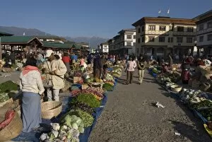 Big market place, Paro, Bhutan, Asia