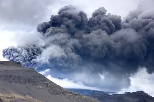 Eruption Prints: Billowing ash plume of the Eyjafjallajokull eruption, southern area, Iceland