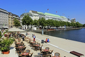 Hamburg Prints: Binnenalster and Hotel Vier Jahreszeiten, Hamburg, Germany, Europe