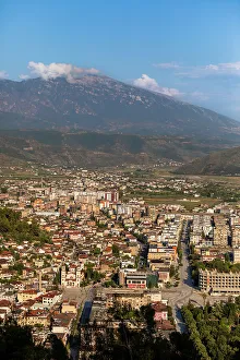 Albania Prints: Bird's eye view of the city of Berat, Albania, Europe